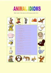 English Worksheet: Animal Similes