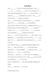 English Worksheet: Life Story Cloze