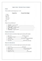 English worksheet: past simple & present perfect