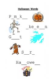 English worksheet: halloween