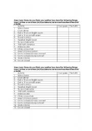 English worksheet: How many times?