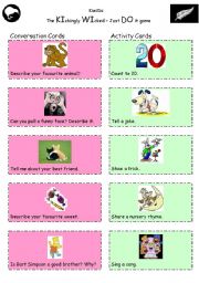 English Worksheet: KIWI-DO conversation and activity cards 1/3