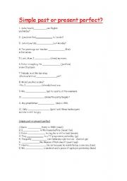 English worksheet: simple past or present perfect
