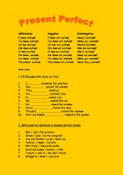 English Worksheet: present perfect