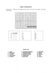 English worksheet: famly search