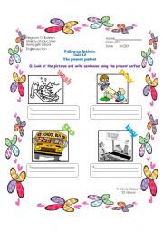 English Worksheet: present perfect