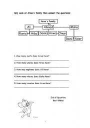 English worksheet: family tree