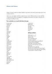English worksheet: Houses Crossword