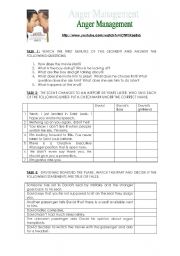 English Worksheet: Video Task - Anger Management