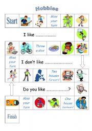 English Worksheet: Hobbies - board game