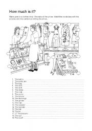 English Worksheet: HOW MUCH IS IT