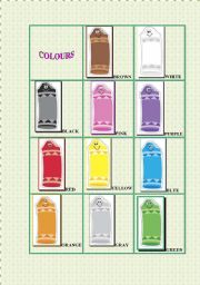 English worksheet: colours