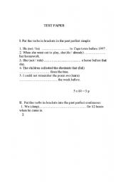 English worksheet: test paper