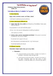 English Worksheet: verbs followed by ing or to infinitive with a difference in meaning