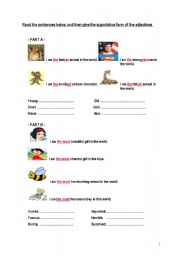 English worksheet: Superlatives1