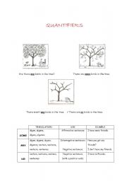 English Worksheet: Quantifiers: some, any, no