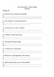 English Worksheet: Do Does