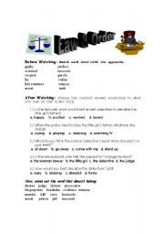 English Worksheet: Law & Order Episode 