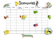 English worksheet: Scategories!!! 1