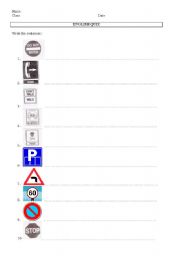 English worksheet: the highway code