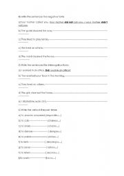 English Worksheet: interrogative and negative form/ regular verbs