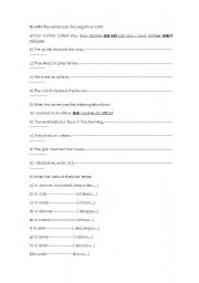 English worksheet: interrogative and negative form/ regular verbs