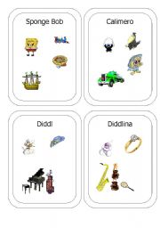 English worksheet: cards likes and dislikes