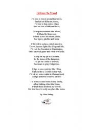 English Worksheet: Id Love To Travel