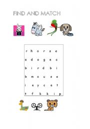 English worksheet: animals 