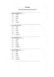 English worksheet: Nationality