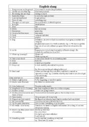 English Worksheet: Slang