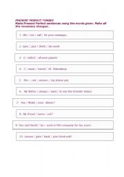 English Worksheet: present perfect tenses