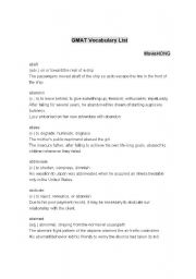 English Worksheet: Vocabulary