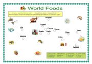 English worksheet: Magical World food map