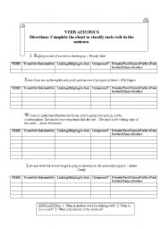 English Worksheet: Verb Aerobics