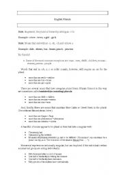 English Worksheet: Plurals