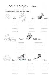 English worksheet: TOYS