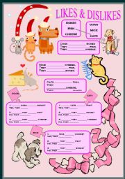 English Worksheet: LIKES & DISLIKES