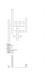English worksheet: our environment cross-word puzzle