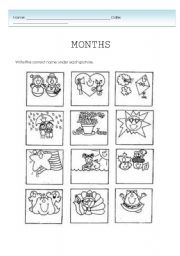 English Worksheet: Months