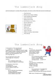 English Worksheet: Monty Python - Lumberjack Song