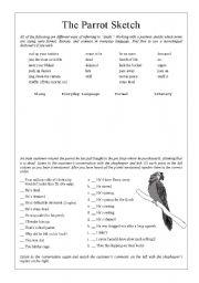 English Worksheet: Monty Python - Dead Parrot Sketch