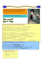 English Worksheet: Katy Perry�s song 