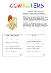 English Worksheet: reading passage