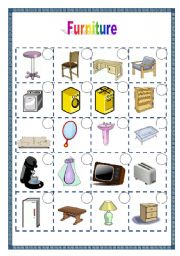 English Worksheet: Furniture 1/2  (05.05.09)