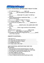 English Worksheet: CONDITIONALS