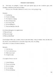 English worksheet: worksheet present continuous