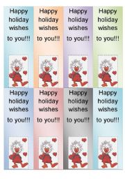 English Worksheet: holiday bookmarks