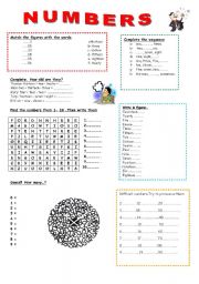 English Worksheet: Numbers