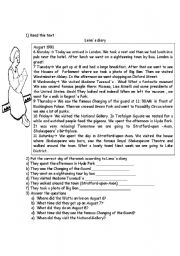 English Worksheet: Visiting London 